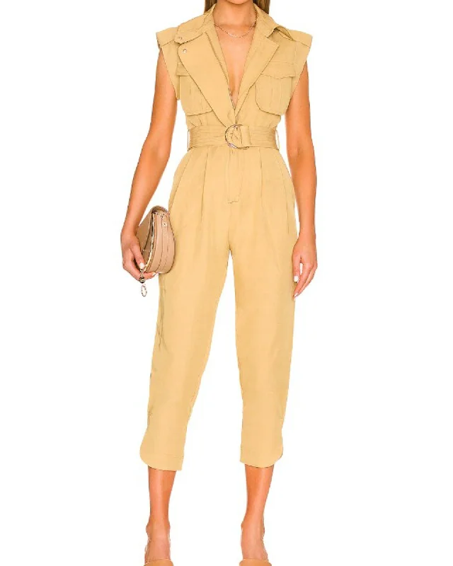 Discount Extravaganza "Matilda" Linen Utility Jumpsuit