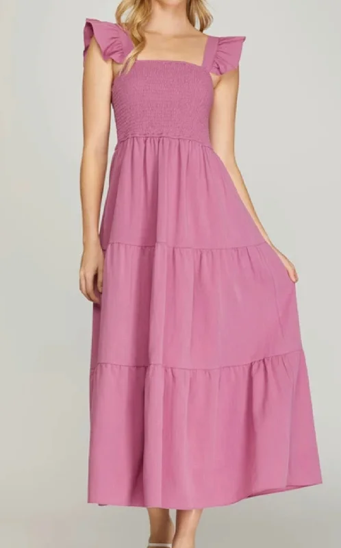 Fantastic Deals Mauve Midi Dress