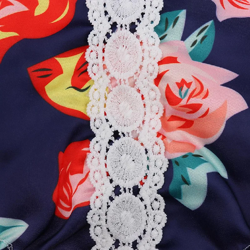 Bargain Prices Cute Bow Straps Baby Girls Floral Lace Jumpsuit One-Pieces Romper 110cm Bargain Prices Cute Bow Straps Baby Girls Floral Lace Jumpsuit One-Pieces Romper 110cm
