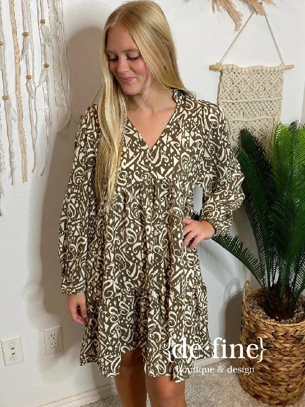 Super Bargain Mediterranean Mocha or Wine Dress in Regular & Curvy