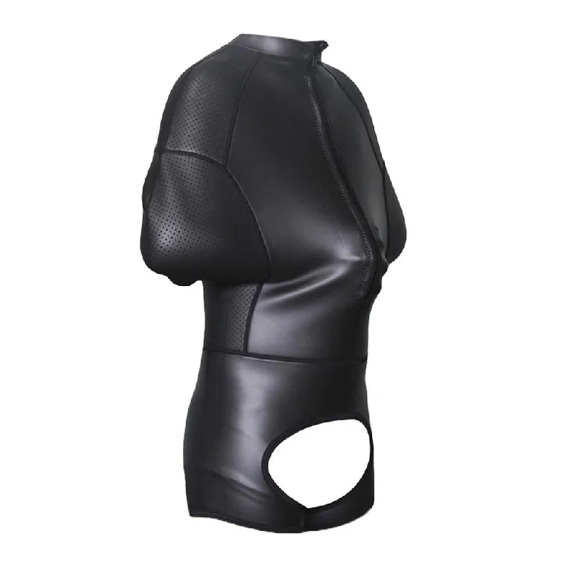 Buy More, Save More Maxbell Mens PU Leather Jumpsuit Lingerie Leotard XL