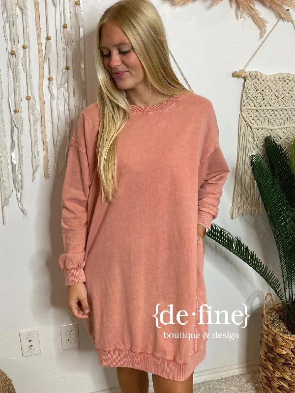 Today's Special Mineral Wash Dress in Coral or Teal