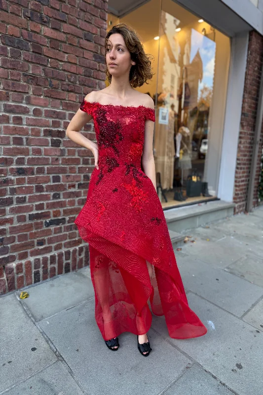 Mega Deal MONIQUE LHUILLIER Embroidered Gown / S-US6