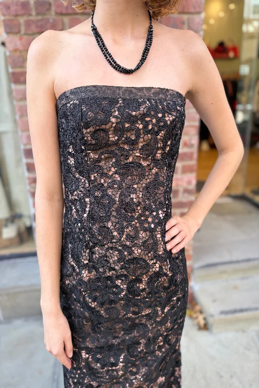 Time-Limited Offer MONIQUE LHUILLIER Embroidered Strapless Cocktail Dress / XS
