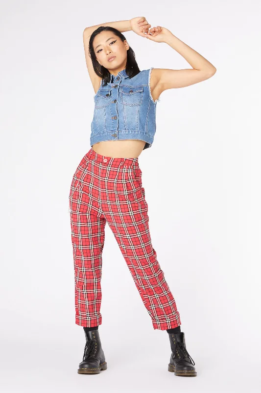 Extra Savings Nah Tartan Straight Leg Pant