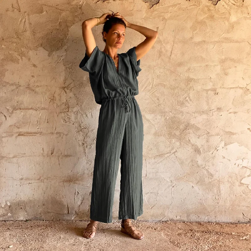 Bonus Savings Nahuel Jumpsuit - Women - HS Habotai Silk 40 - S021 Dark Grey