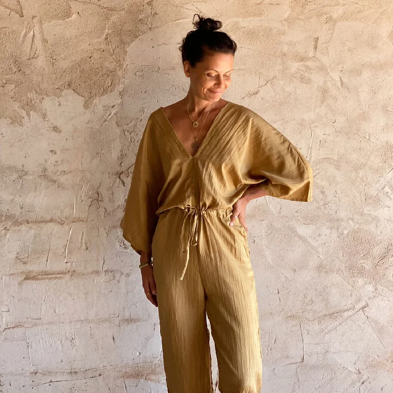 Discount Days Nahuel Jumpsuit - Women - HS Habotai Silk 40 - S050 Antique Bronze