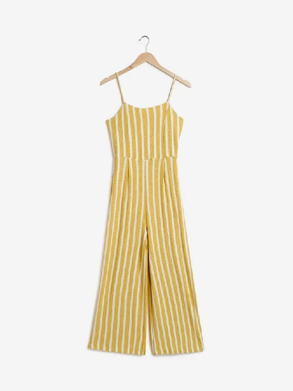 Bargain Bin Nuon Mustard Striped Nalinska Jumpsuit