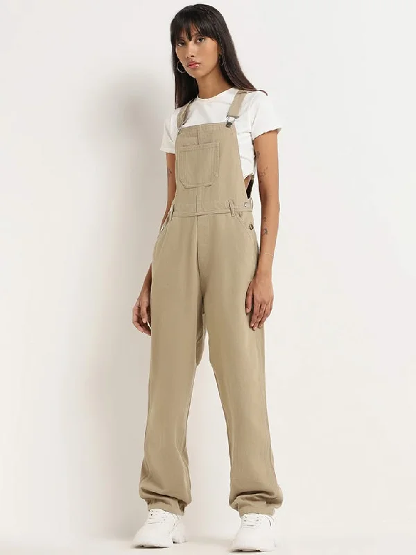 Bargain Blast Nuon Plain Beige Jumpsuit