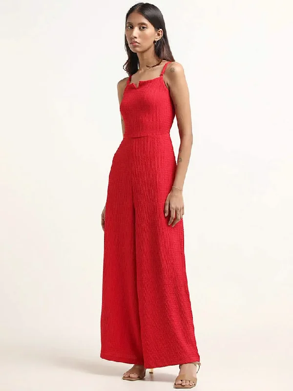 Savings Event Nuon Red Wrinkled Jumpsuit