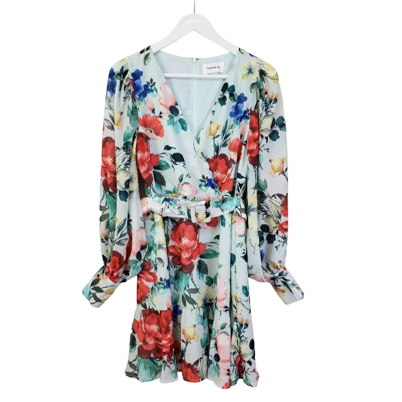 Bonus Savings NWOT Yumi Kim Floral Ruffle Hem Belted Mini Dress Size 4