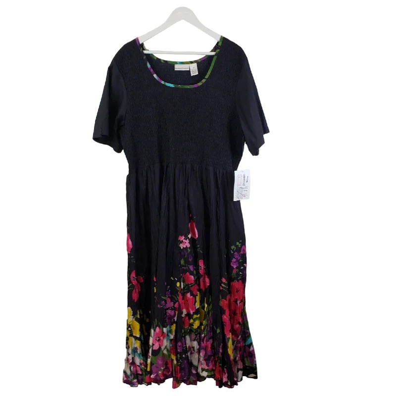 Best Bargains NWT Draper's & Damon's Smocked Floral Godet Midi Dress Size 2X