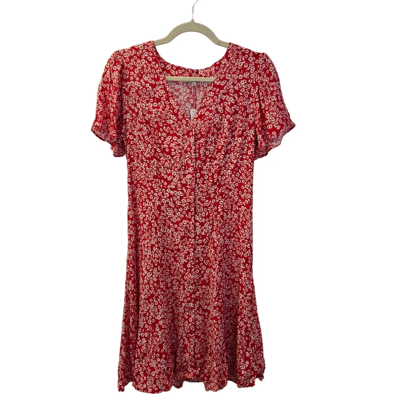 Huge Savings NWT Madewell Floral Depeche Red Ditsy Ruffle Hem Dress Size 4