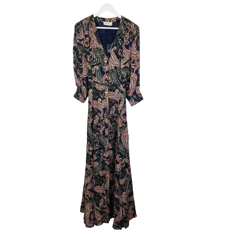 Limited Time Discount NWT Nicholas 100% Silk Noura Jaipur Paisley Print Maxi Dress in Midnight Size 4