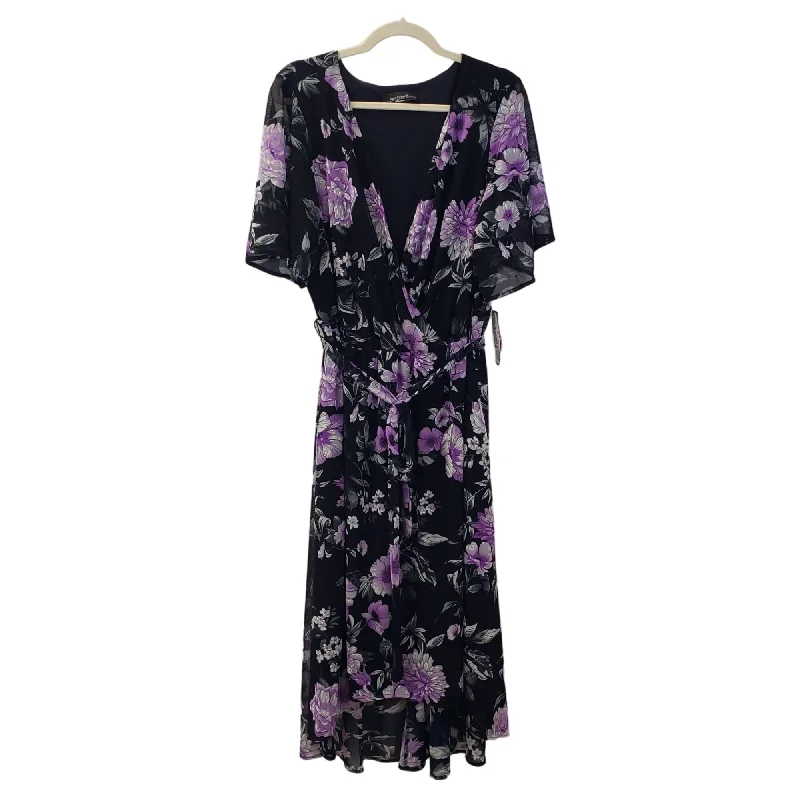 Limited Quantity NWT R&M Richards Floral Faux Wrap Midi Dress Size 20W