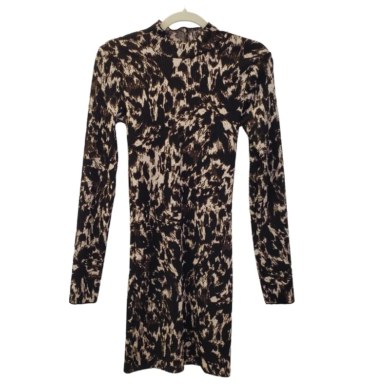 Friends and Family Sale NWT Zara Animal Print Bodycon Mock Neck Dress Size Small