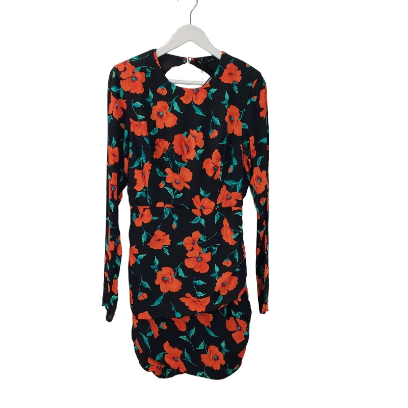 Special Buy NWT Zara Floral Open Back Side Ruched Mini Dress Size M/L