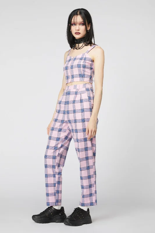 Deal Zone Pastel Tartan Pleated Pant