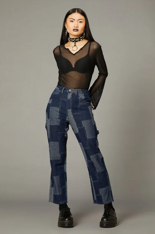 Exclusive Savings Patchwork Denim Jean