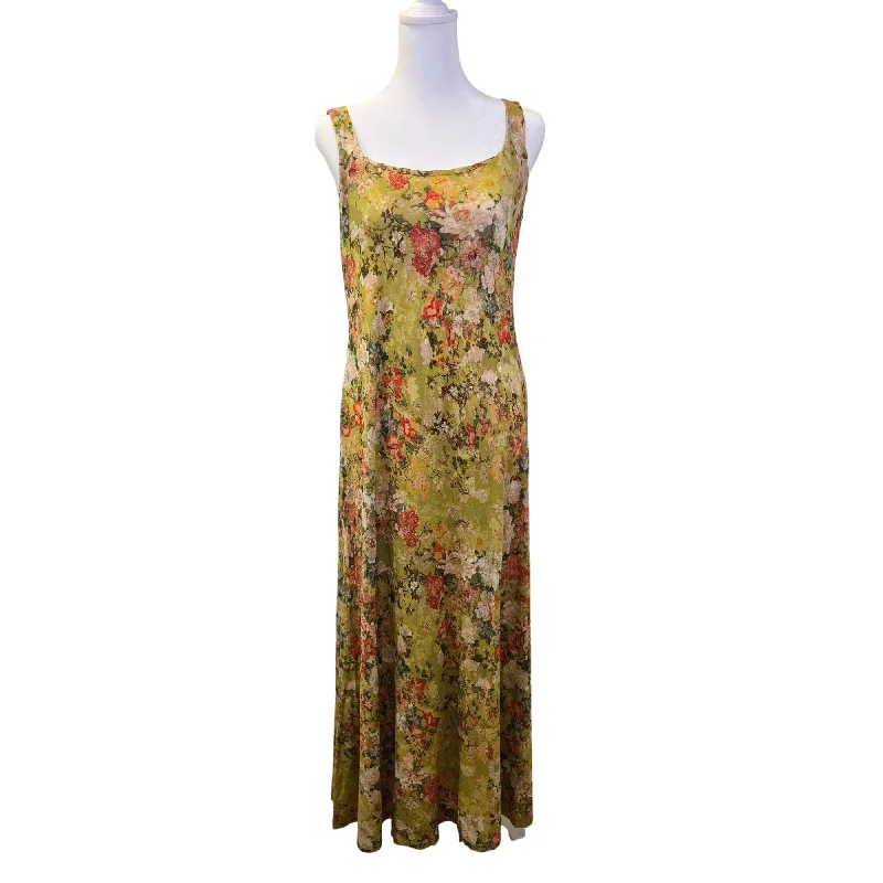 Take Advantage Peruvian Connection St. Barth Viscose Blend Floral Sleeveless Maxi Dress Size Small