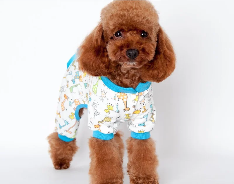 Best Bargains Maxbell Maxbell Pet Dog Puppy Cotton Clothes Soft Pajamas Cartoon Jumpsuit Apparel Blue XXL