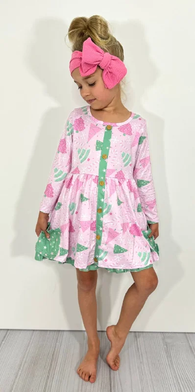 Early Access Pink Evergreen Girls Dress
