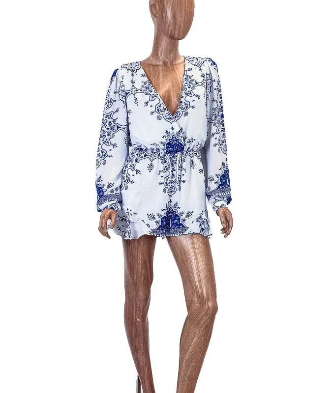 Low Prices Printed Long Sleeve Romper