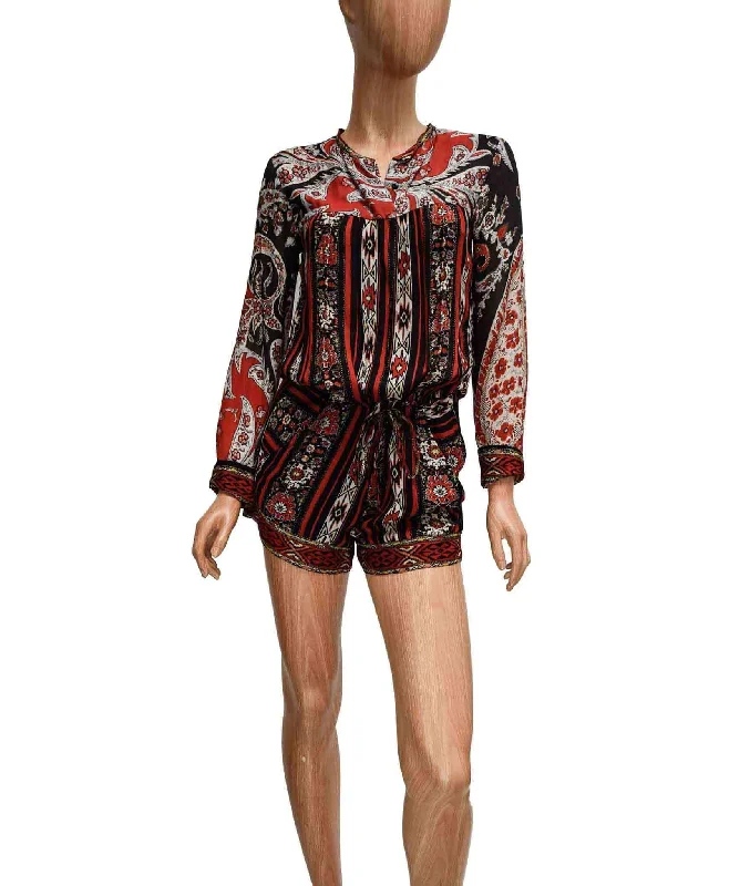 Quick Sale Printed Romper with Drawstring Waist
