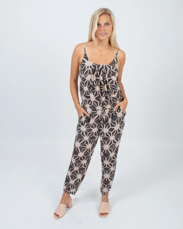 Huge Discounts Printed Silk Jumpsuit