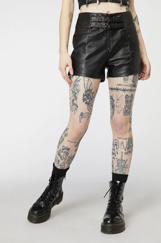 Price Drop Punk Studded PU Shorts