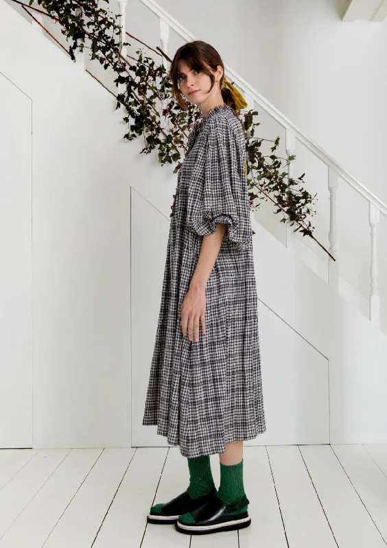 Price Slash Quincy Dress | Midnight Check | Bonte