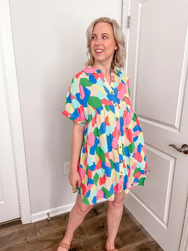 Customer Appreciation Sale Rainbow Patchwork Dress