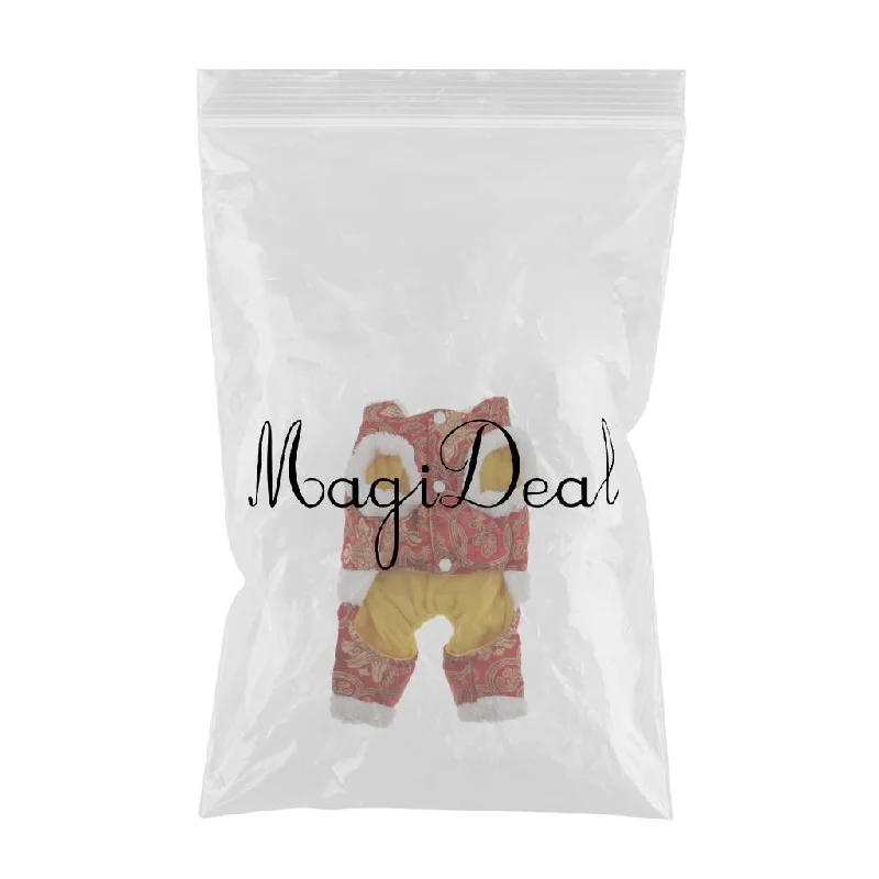 TIME-Limited Offer Maxbell Red Chinese Style New Year Festive Dog Tang Suit Four Legged Jumpsuit S TIME-Limited Offer Maxbell Red Chinese Style New Year Festive Dog Tang Suit Four Legged Jumpsuit S
