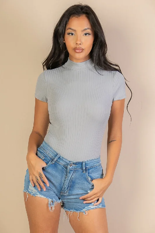 Super Bargain Ribbed Short Sleeve Bodysuit