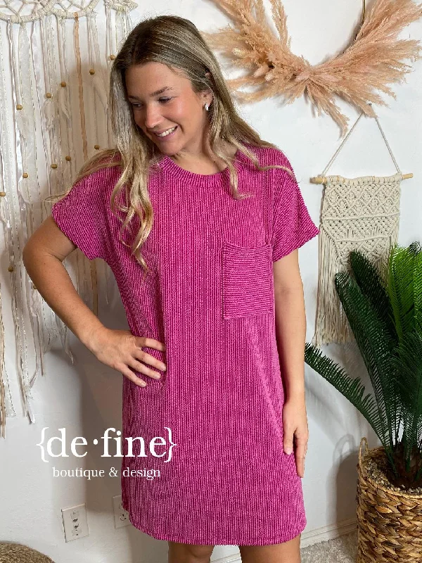Online Only Ribbed Textured Dress in LOTS of Colors - Regular & Curvy