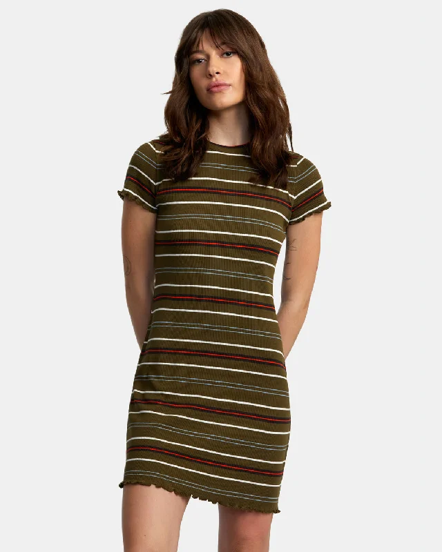 Super Bargain Rover Rib Knit Dress - Dark Olive