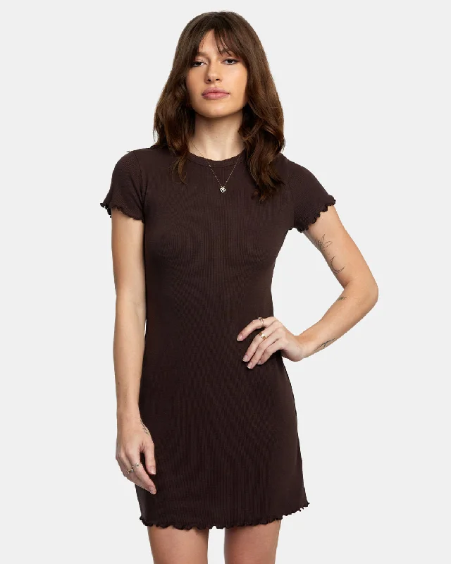Overstock Rover Rib Knit Dress - Java