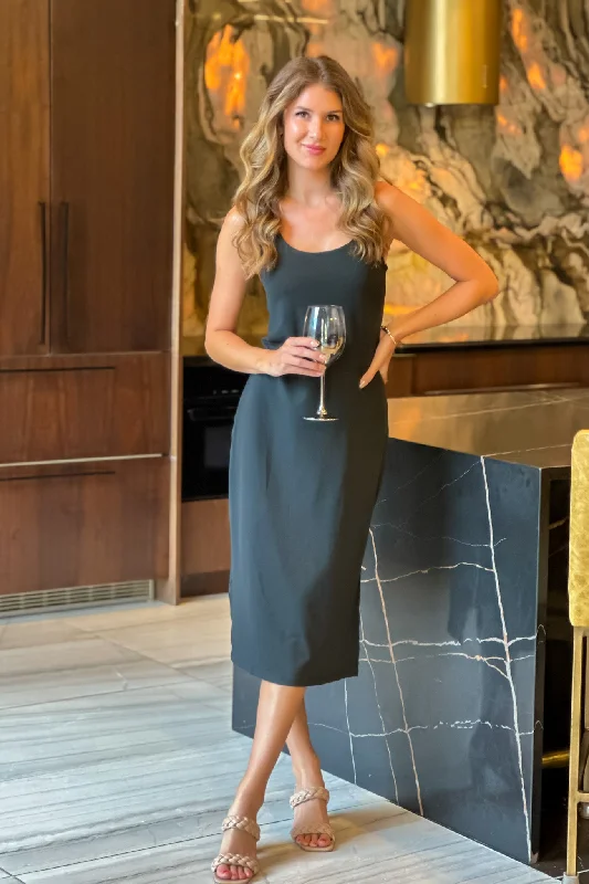 Fantastic Offers Saldana Athletic Midi Dress : Black