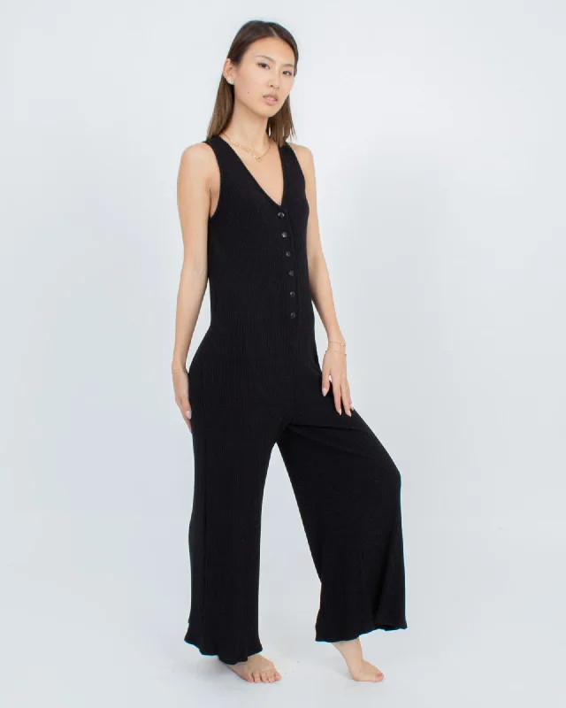 Instant Discount Sleeveless Ribbed Jumpsuit