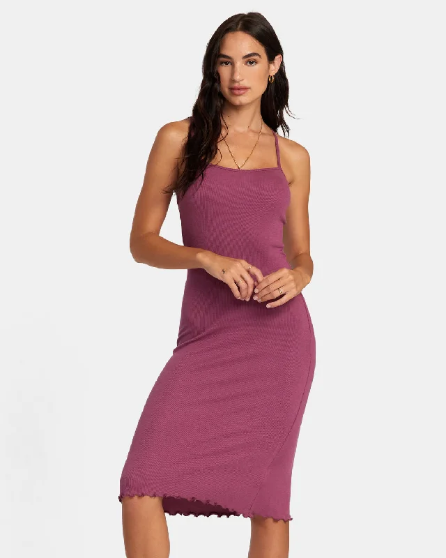 Limited Time Offer Slink Midi Dress - Mulberry