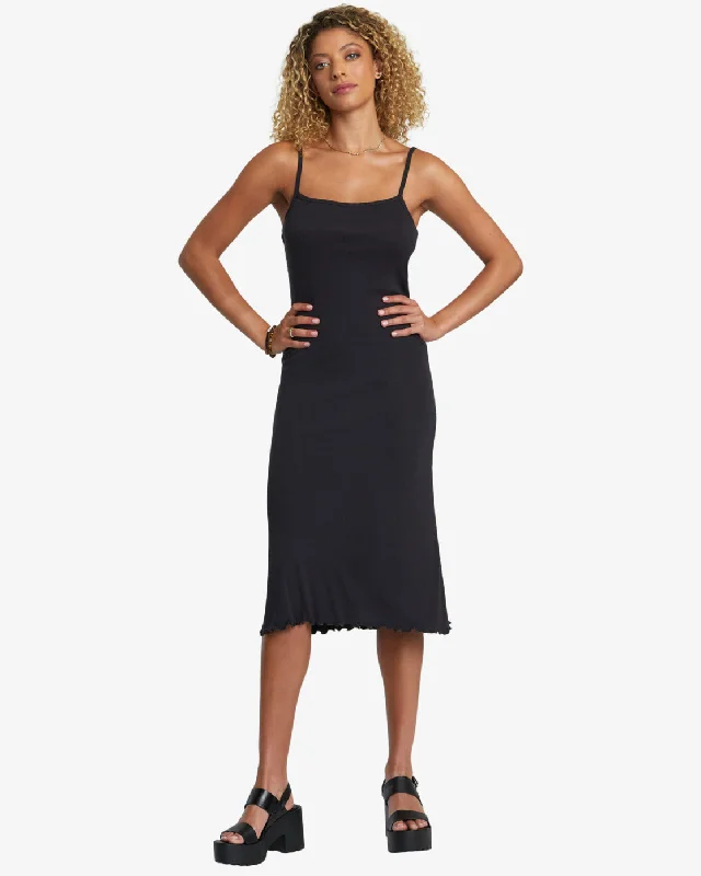Savings Galore Slink Midi Dress - RVCA Black