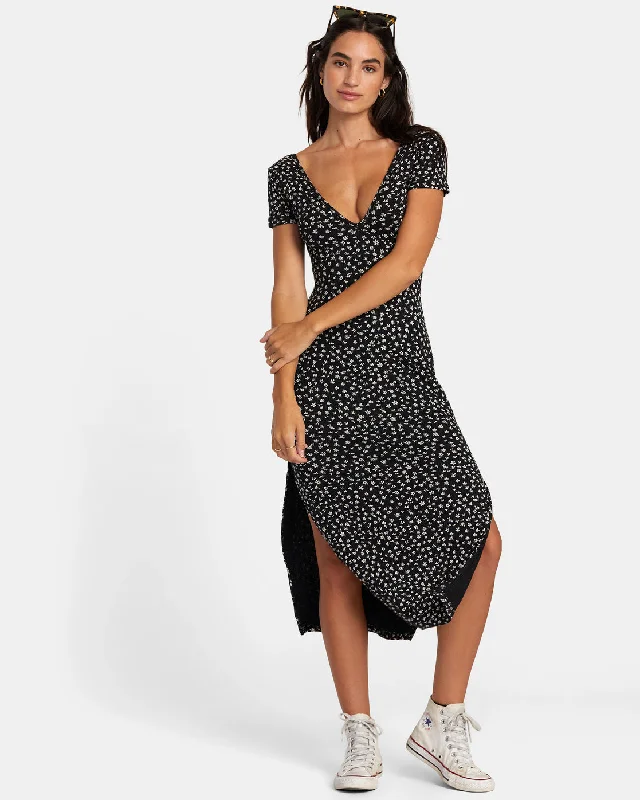 Today Only Smitten Midi Dress - RVCA Black