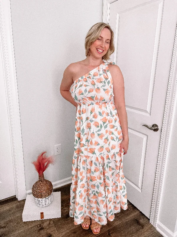 Time-Limited Offer Spring Blooms Dress in Peach