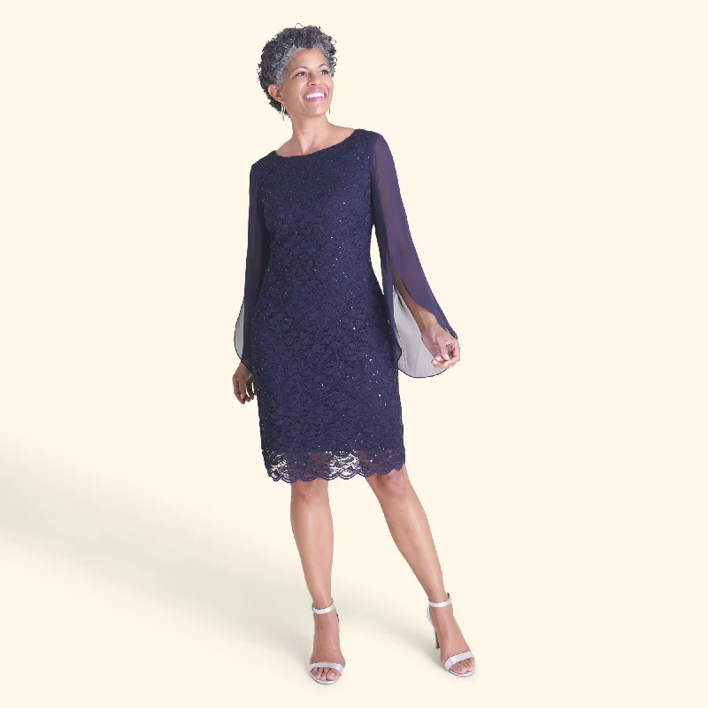 Special Price Stevie Navy Sequin Lace Dress