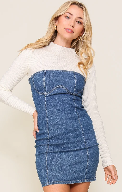 Super Sale Strapless Denim Mini Dress