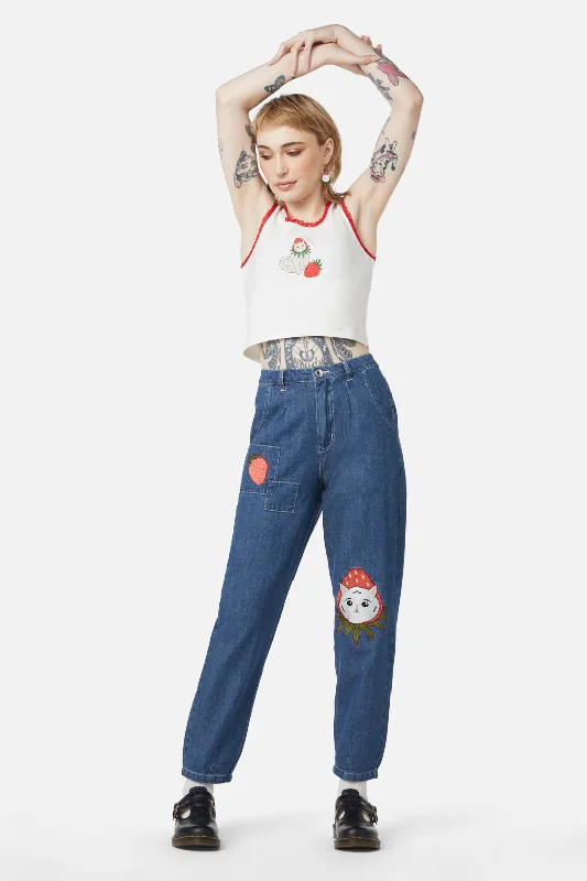 Weekend Special Strawberry Patch Peg Leg Jeans