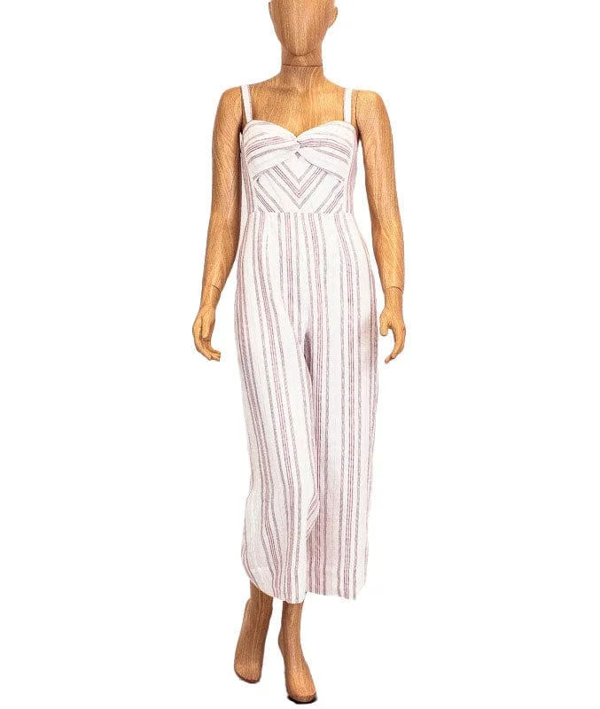 Major Savings Striped Linen Jumpsuit with Pockets