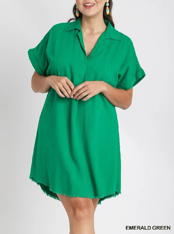 Midnight Madness Summer Lovin Linen Dress Emerald