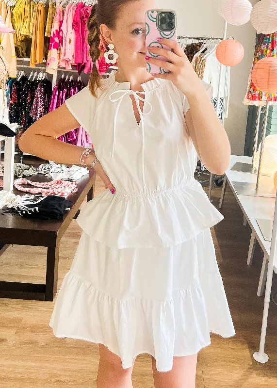 Special Discount Sun Kissed White Flounce Dress