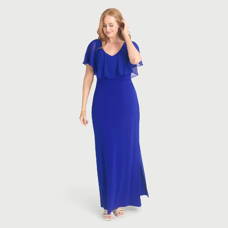 Don’t Miss Out Sunny Deep Cobalt Floor Length Dress